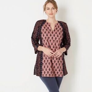 Pure Jill Folkloric Stamped Tunic Women’s Size S
